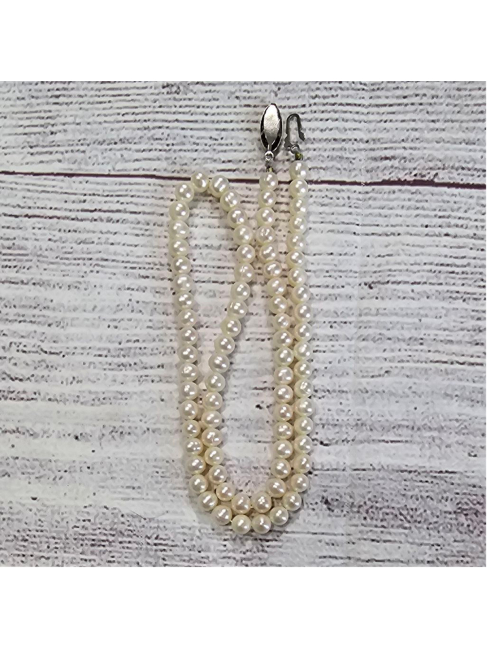 Authentic pearl necklace, 17" strand, 8" round, approx. - Picture 5 of 7